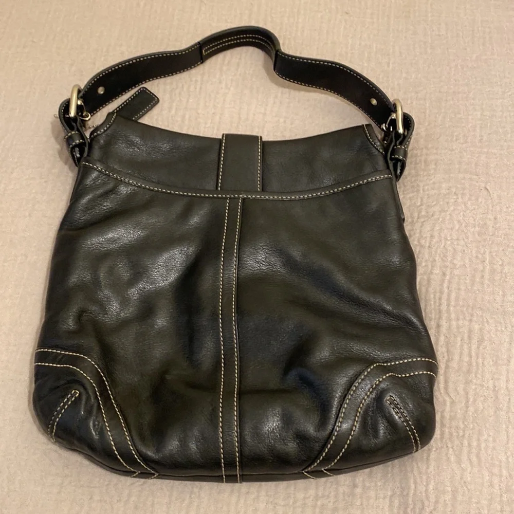Coach Vintyge Elegant Black Leather Shoulder Bag No H04Da9480